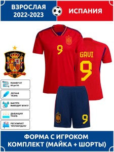 Футбольная форма взрослая сб. Испании 2022 2023 GAVI 9