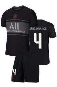 Футбольная форма детская Пари Сен-Жермен 2021 2022 SERGIO RAMOS 4 резервная